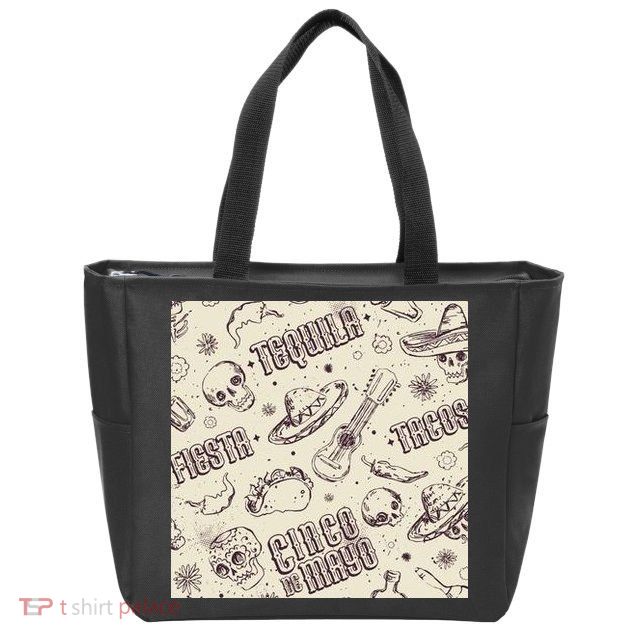 Cinco De Mayo Fiesta Pattern Zip Tote Bag