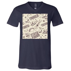 Cinco De Mayo Fiesta Pattern V-Neck T-Shirt