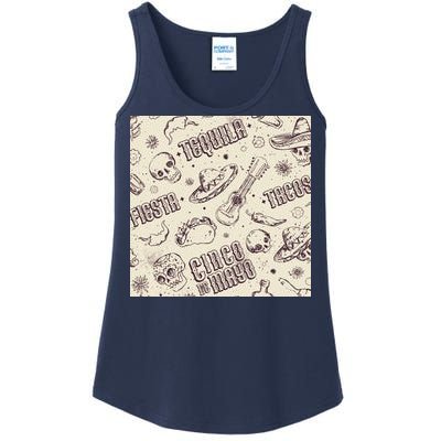 Cinco De Mayo Fiesta Pattern Ladies Essential Tank