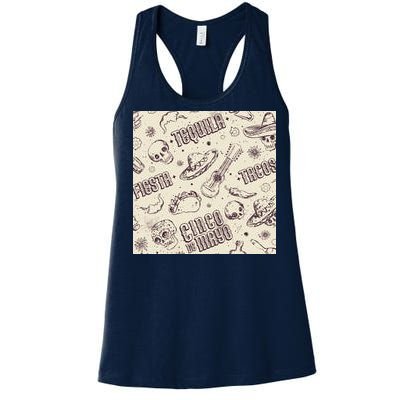 Cinco De Mayo Fiesta Pattern Women's Racerback Tank