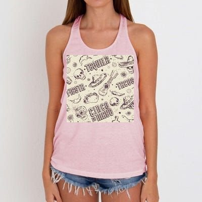 Cinco De Mayo Fiesta Pattern Women's Knotted Racerback Tank