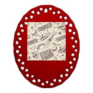 Cinco De Mayo Fiesta Pattern Ceramic Oval Ornament