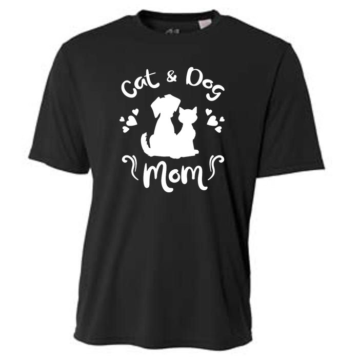 Cat & Dog Mom Tee Cat Mom Kitty Puppy Lover Owner Fan Gift Pullover Hoodie Cooling Performance Crew T-Shirt