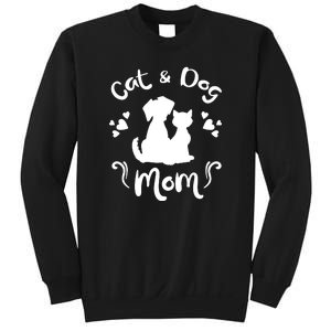 Cat & Dog Mom Tee Cat Mom Kitty Puppy Lover Owner Fan Gift Pullover Hoodie Sweatshirt