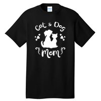 Cat & Dog Mom Tee Cat Mom Kitty Puppy Lover Owner Fan Gift Pullover Hoodie Tall T-Shirt