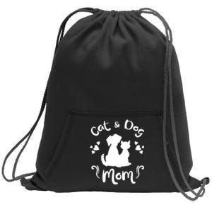 Cat & Dog Mom Tee Cat Mom Kitty Puppy Lover Owner Fan Gift Pullover Hoodie Sweatshirt Cinch Pack Bag