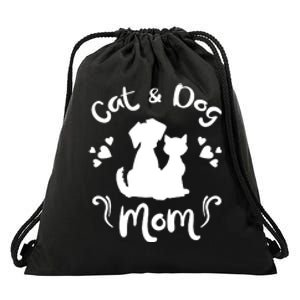 Cat & Dog Mom Tee Cat Mom Kitty Puppy Lover Owner Fan Gift Pullover Hoodie Drawstring Bag