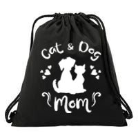 Cat & Dog Mom Tee Cat Mom Kitty Puppy Lover Owner Fan Gift Pullover Hoodie Drawstring Bag