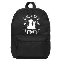 Cat & Dog Mom Tee Cat Mom Kitty Puppy Lover Owner Fan Gift Pullover Hoodie 16 in Basic Backpack