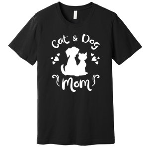 Cat & Dog Mom Tee Cat Mom Kitty Puppy Lover Owner Fan Gift Pullover Hoodie Premium T-Shirt