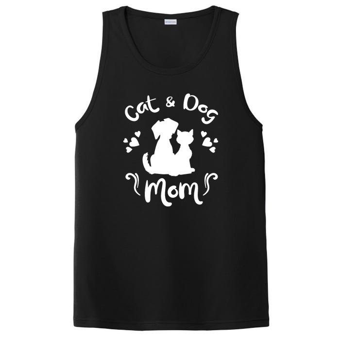 Cat & Dog Mom Tee Cat Mom Kitty Puppy Lover Owner Fan Gift Pullover Hoodie PosiCharge Competitor Tank