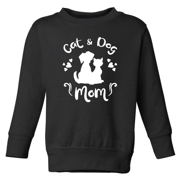 Cat & Dog Mom Tee Cat Mom Kitty Puppy Lover Owner Fan Gift Pullover Hoodie Toddler Sweatshirt