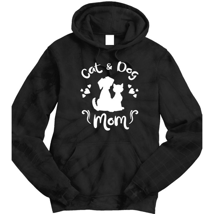 Cat & Dog Mom Tee Cat Mom Kitty Puppy Lover Owner Fan Gift Pullover Hoodie Tie Dye Hoodie