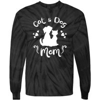 Cat & Dog Mom Tee Cat Mom Kitty Puppy Lover Owner Fan Gift Pullover Hoodie Tie-Dye Long Sleeve Shirt