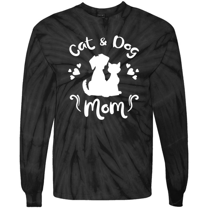 Cat & Dog Mom Tee Cat Mom Kitty Puppy Lover Owner Fan Gift Pullover Hoodie Tie-Dye Long Sleeve Shirt