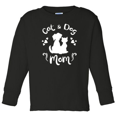 Cat & Dog Mom Tee Cat Mom Kitty Puppy Lover Owner Fan Gift Pullover Hoodie Toddler Long Sleeve Shirt