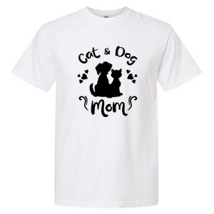 Cat & Dog Mom Tee Cat Mom Kitty Puppy Lover Owner Fan Gift Pullover Hoodie Garment-Dyed Heavyweight T-Shirt