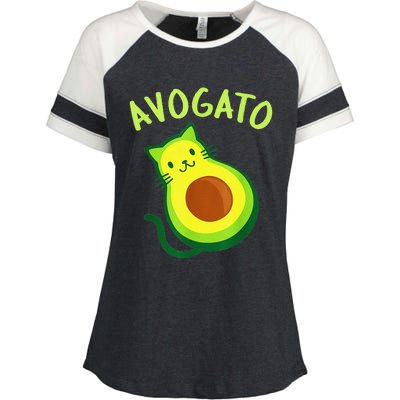 Cinco De Mayo Funny Avocado Mexico Meow Avogato Cat Tees Enza Ladies Jersey Colorblock Tee