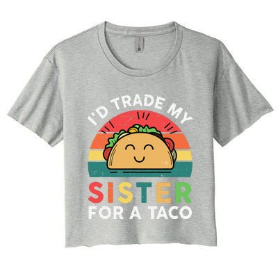 Cinco De Mayo Mexican Outfit Taco Big Little Sister Women's Crop Top Tee