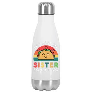 Cinco De Mayo Mexican Outfit Taco Big Little Sister Stainless Steel Insulated Water Bottle