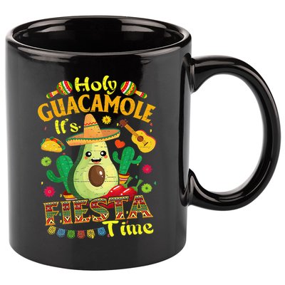 Cinco De Mayo Mexican Holy Guacamole Fiesta Time Gift 11oz C Handle Ceramic Mug