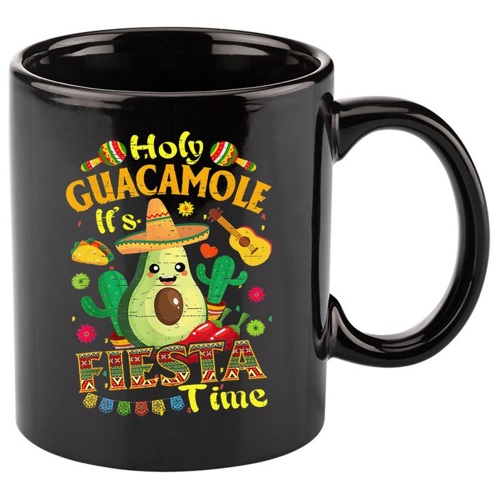Cinco De Mayo Mexican Holy Guacamole Fiesta Time Gift 11oz C Handle Ceramic Mug
