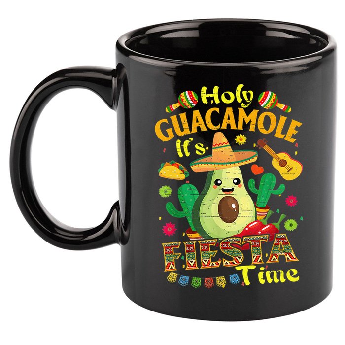 Cinco De Mayo Mexican Holy Guacamole Fiesta Time Gift 11oz C Handle Ceramic Mug