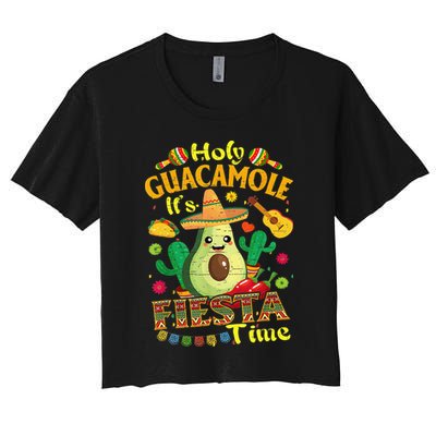 Cinco De Mayo Mexican Holy Guacamole Fiesta Time Gift Women's Crop Top Tee