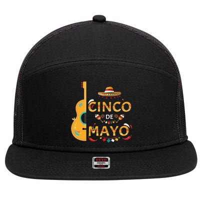 Cinco De Mayo Essential 7 Panel Mesh Trucker Snapback Hat