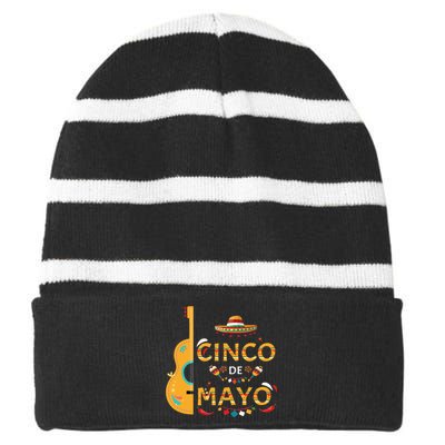 Cinco De Mayo Essential Striped Beanie with Solid Band