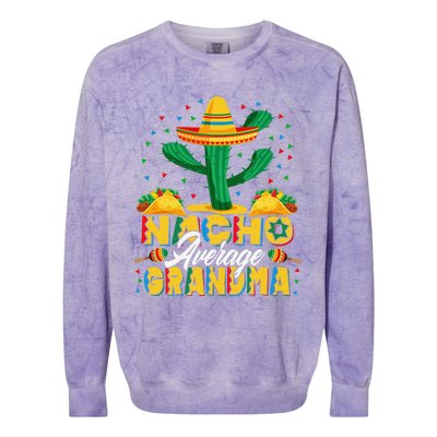 Cinco De Mayo Nacho Average Grandma Nachos Lover Colorblast Crewneck Sweatshirt