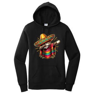 Cinco De Mayo Cat Dabbing Poncho Sombrero Mexican Fiesta Women's Pullover Hoodie