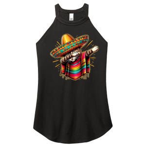 Cinco De Mayo Cat Dabbing Poncho Sombrero Mexican Fiesta Women's Perfect Tri Rocker Tank