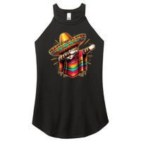 Cinco De Mayo Cat Dabbing Poncho Sombrero Mexican Fiesta Women's Perfect Tri Rocker Tank