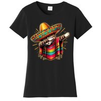 Cinco De Mayo Cat Dabbing Poncho Sombrero Mexican Fiesta Women's T-Shirt