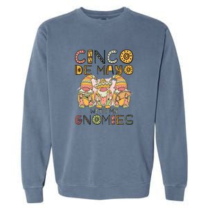 Cinco De Mayo With My Gnomies Mexican Trio Gnomes Boys Girls Garment-Dyed Sweatshirt