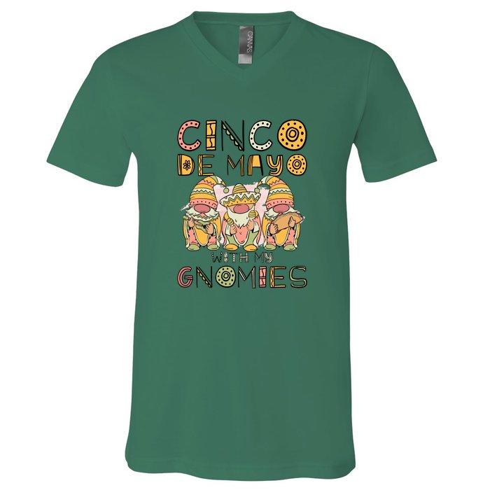 Cinco De Mayo With My Gnomies Mexican Trio Gnomes Boys Girls V-Neck T-Shirt