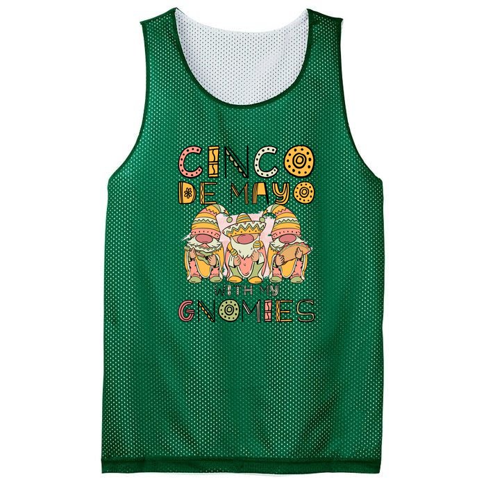 Cinco De Mayo With My Gnomies Mexican Trio Gnomes Boys Girls Mesh Reversible Basketball Jersey Tank