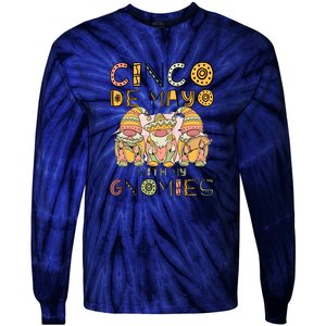 Cinco De Mayo With My Gnomies Mexican Trio Gnomes Boys Girls Tie-Dye Long Sleeve Shirt