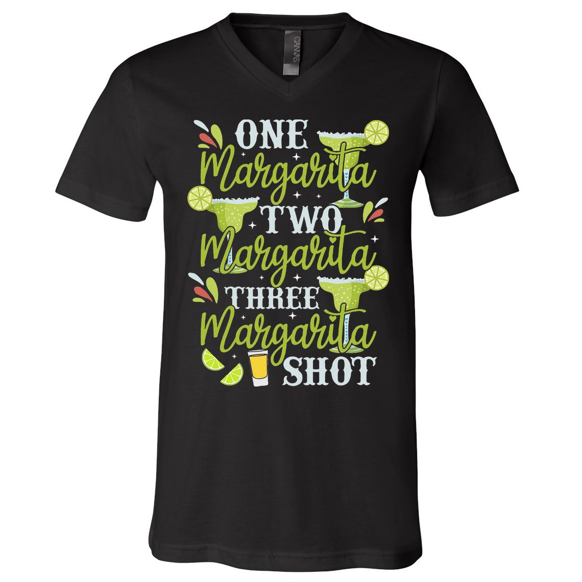 Cinco De Mayo One Margarita Two Margarita Three Margarita V-Neck T-Shirt