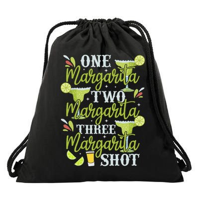 Cinco De Mayo One Margarita Two Margarita Three Margarita Drawstring Bag