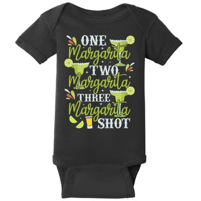 Cinco De Mayo One Margarita Two Margarita Three Margarita Baby Bodysuit