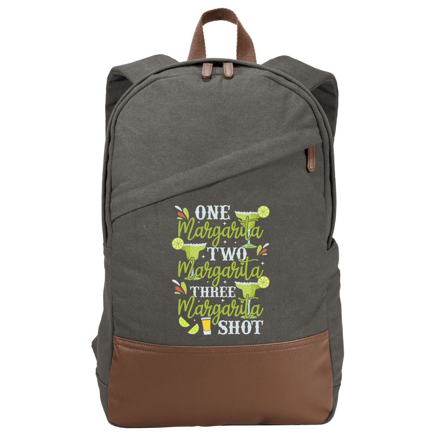 Cinco De Mayo One Margarita Two Margarita Three Margarita Cotton Canvas Backpack