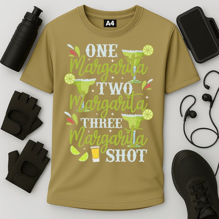 Cinco De Mayo One Margarita Two Margarita Three Margarita Cooling Performance Crew T-Shirt