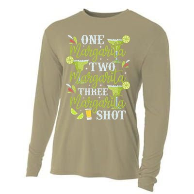 Cinco De Mayo One Margarita Two Margarita Three Margarita Cooling Performance Long Sleeve Crew