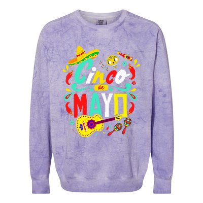 Cinco De Mayo Mexican Fiesta 5 De Mayo Colorblast Crewneck Sweatshirt