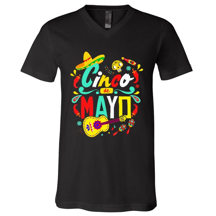 Cinco De Mayo Mexican Fiesta 5 De Mayo V-Neck T-Shirt