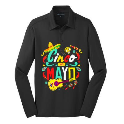 Cinco De Mayo Mexican Fiesta 5 De Mayo Silk Touch Performance Long Sleeve Polo