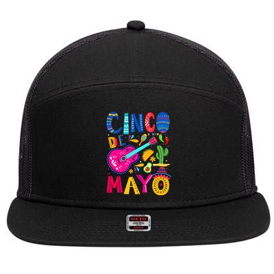 Cinco De Mayo Mexican Fiesta 5 De Mayo Funny Mexican Party 7 Panel Mesh Trucker Snapback Hat