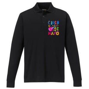 Cinco De Mayo Mexican Fiesta 5 De Mayo Funny Mexican Party Performance Long Sleeve Polo